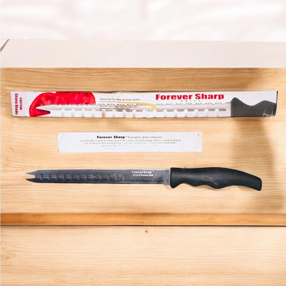 Forever Sharp VTG Kitchen Carving Knife Surgical Stainless Steel 8" Blade Black
